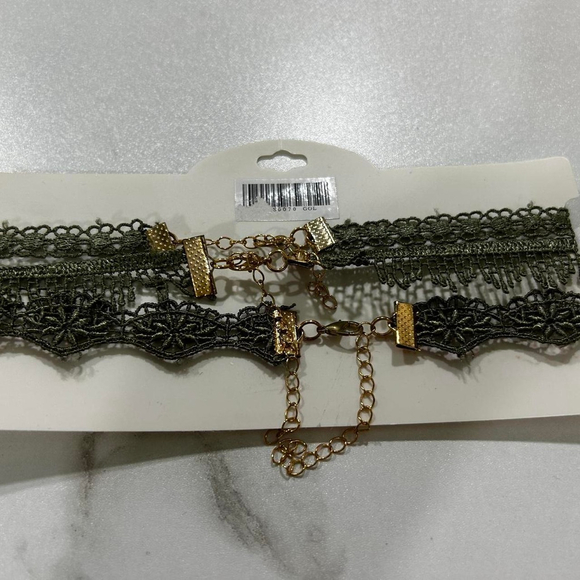 NWT A’Gaci Green lace choker necklace set #gothic #grunge - Picture 2 of 3